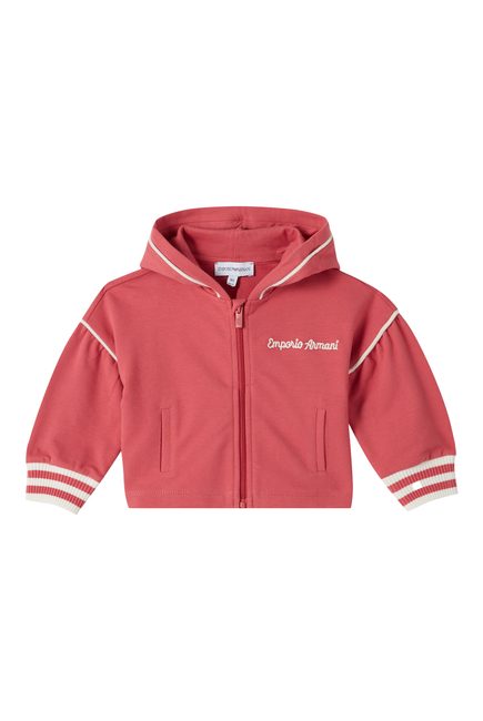 Kids Logo Zip-Up Cotton Hoodie