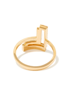 Letter L Silhouette Ring, 18k Yellow Gold with Diamonds