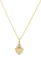 Cleo Mini Rev Pendant, 18k Yellow Gold with Full Diamonds