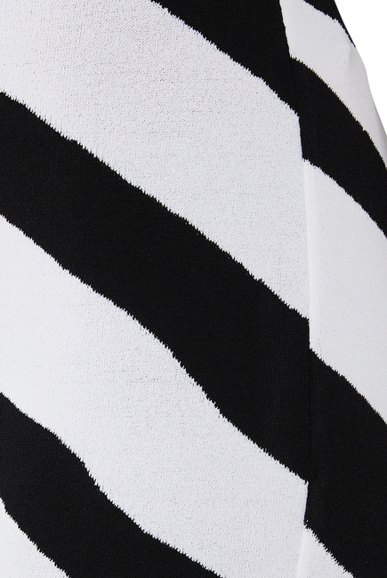 Stripe Print High-Waisted Pants