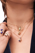 Cleo Pendant Necklace, 18k White Gold with Lapis Lazuli & Diamonds