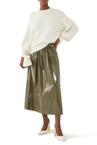 Patent Midi Skirt