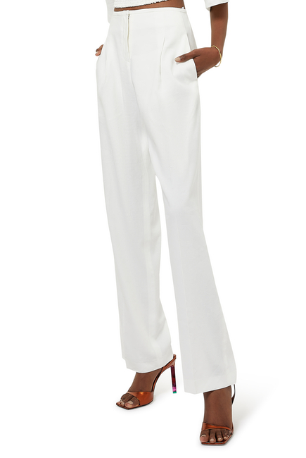Buy Christopher Esber Linen Low-rise Trousers - White At 51% Off