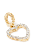 Heart Amulet in 18K Yellow Gold with Pavé Diamonds