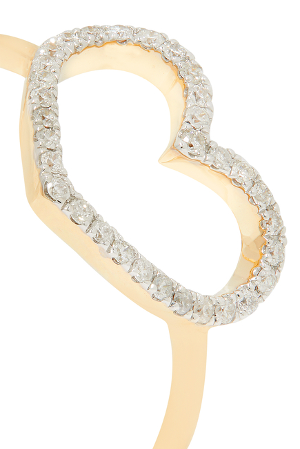 Petit Coeur Ring, 18k Yellow Gold & Diamond