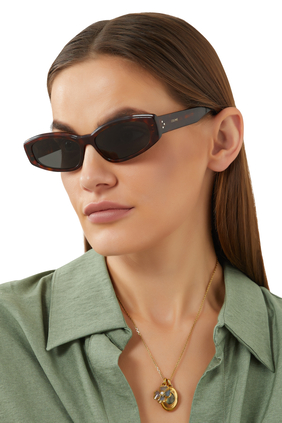Elongated Rectangular Monochroms Sunglasses