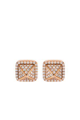 Cleo Pyramid Stud Diamond & Rose Gold Earrings