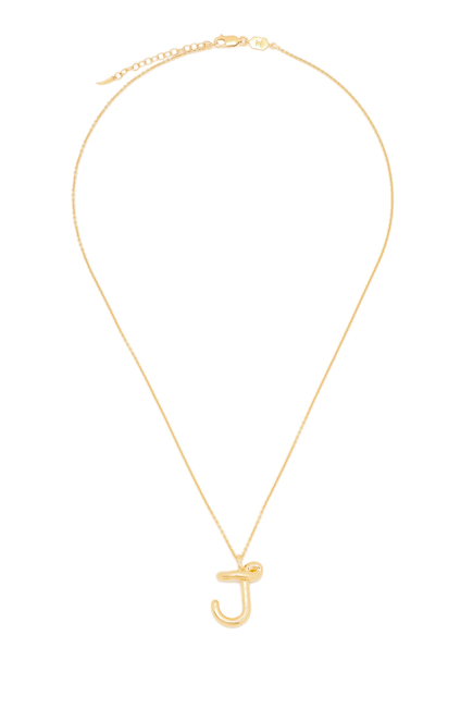 J Initial Pendant Necklace, 18K Gold-Plated Sterling Silver