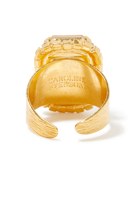 Lydia Cocktail Ring, Brass, 18k Gold/Rhodium Plating & Crystals