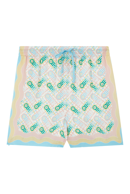 Diamond Monogram Silk Shorts