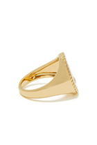 Oval Signet Ring, 18k Yellow Gold & Diamond