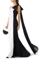 Scuba Bow One Shoulder Gown