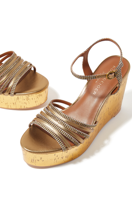 Pierra 115 Leather Wedge Sandals