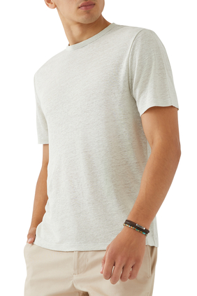 Short Sleeve Crewneck Linen T-Shirt