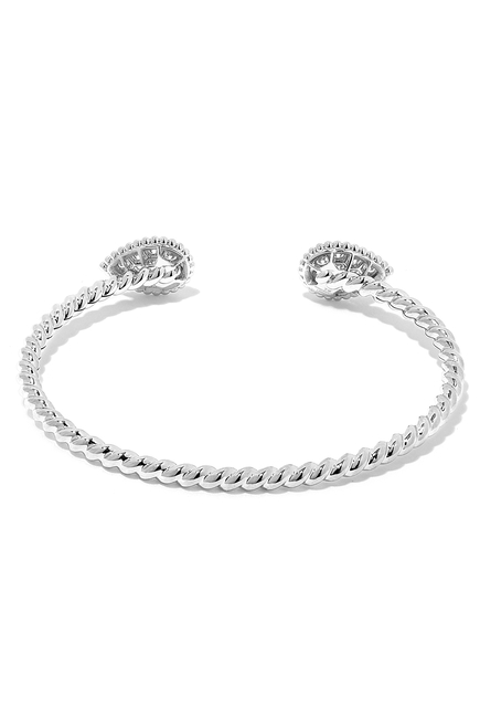 Serpent Bohème double motif bracelet, paved with diamonds, in white gold