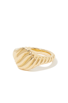 Sculpted Cable Pinky Ring In 18K Yellow Gold