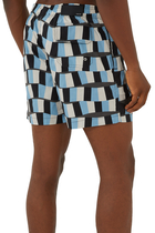 Snake Checker Silk Shorts