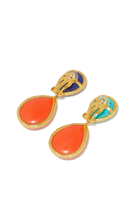Malibu 14K Gold-Plated Coral Earrings