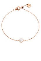 Cleo Pyramid Bangle, 18k Pink Gold with White Agate & Diamonds