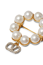 VLogo Signature Pearl Brooch