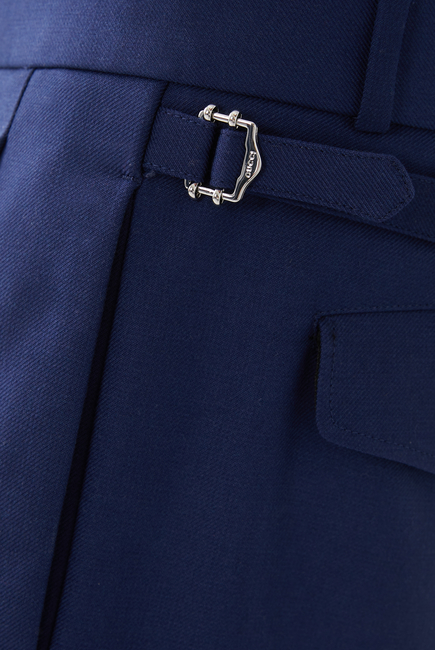 Wool Twill Embroidered Trousers
