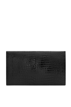 Uptown Crocodile-Embossed Leather Pouch