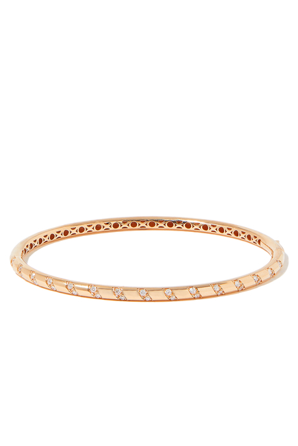 Tornado Bracelet, 18k Pink Gold & Enamel & Diamonds