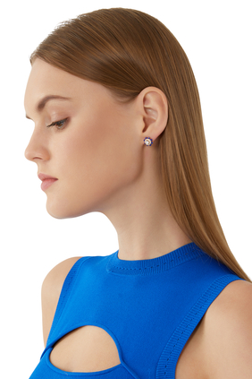 Tip-Top Diamond Stud Earrings, 18K Rose Gold With Lapis Lazuli & Diamonds