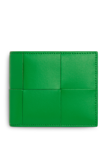 Intrecciato Bi-Fold Wallet in Parakeet