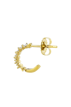 Fireworks Diamond Baguette Hoop Earrings, 18k Yellow Gold & Diamonds