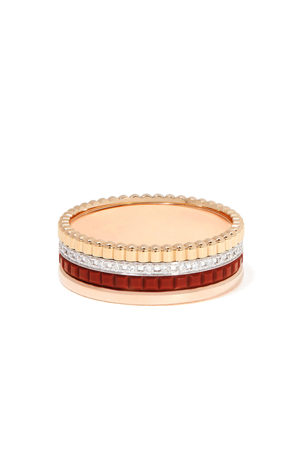 Quatre Red Edition Small Ring, 18k Yellow Gold & Diamonds