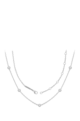 Sparkle Round 5 Diamond Necklace, 18k White Gold with Diamonds