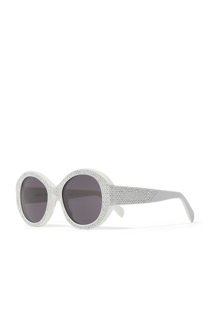 Bold 3 Dot Embellished Round Sunglasses