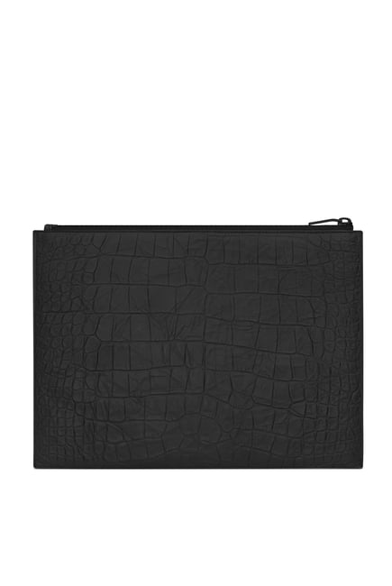 Croc-Embossed A4 Pouch