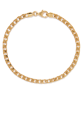 Miansai Men's 4mm ID Chain Bracelet, Gold Vermeil, Size M