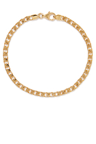 4mm Cuban Chain Bracelet, 14k Yellow Gold-Plated Sterling Silver