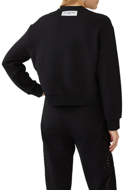 Broderie Anglaise Cotton Jersey Sweatshirt