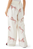 Silk Ballpoint Wide Leg Trousers