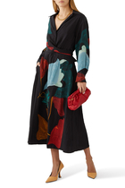 Abstract Painted Wrap Dress