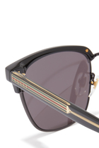 Rectangular-frame Metal Sunglasses