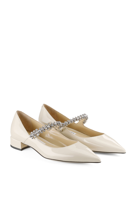 Bing Leather Pumps with Crystal Strap