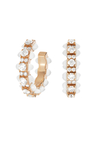 Tip-Top Earrings, 18k Rose Gold, White Agate & Diamonds