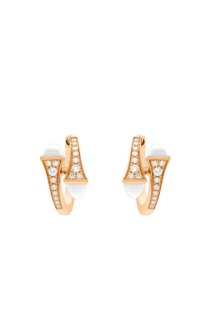 Cleo White Agate & Rose Gold Huggie Earrings