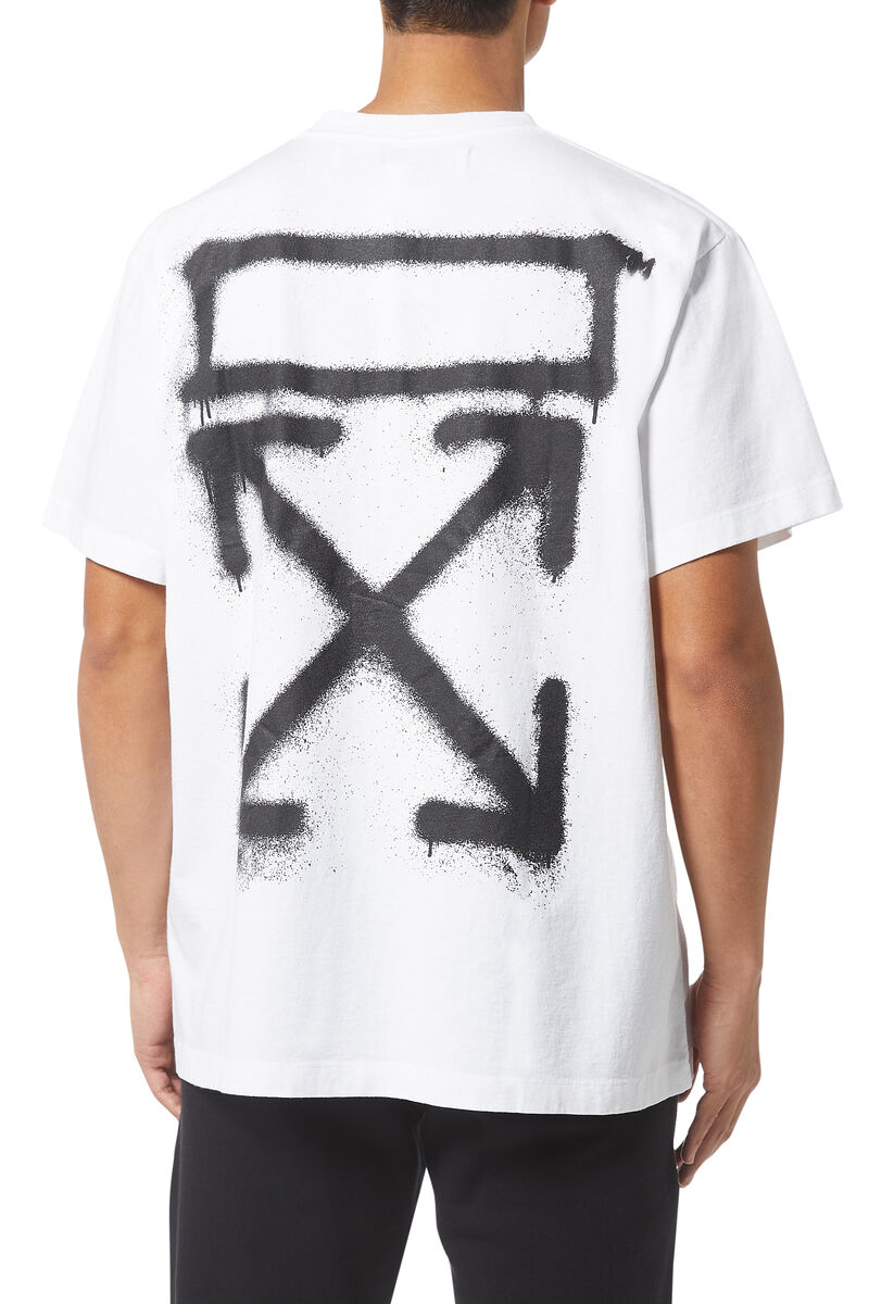 Buy White Off White Spray Paint Overiszed T-Shirt - Mens for AED 1150. ...