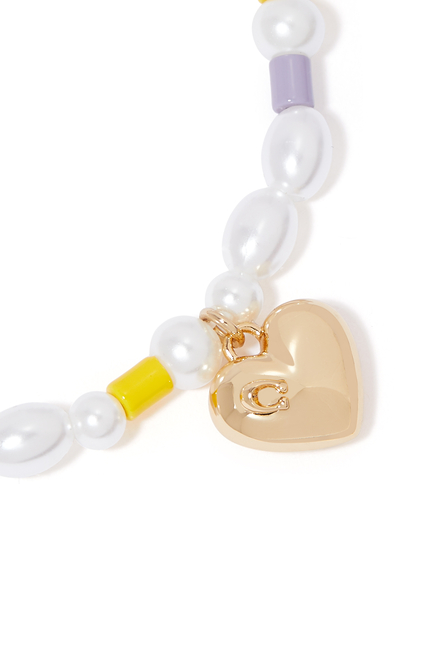 Pearl Heart Flex Bracelet