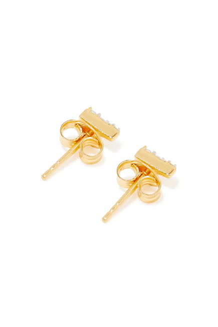 Celestial Pave Spike Stud Earrings, 18K Recycled Gold Plated Vermeil on Recycled Sterling Silver & White Cubic Zirconia