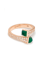Cleo Slim Ring, 18k Rose Gold with  Green Agate & Diamonds