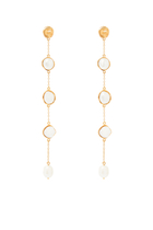 Dangling Chain Pearl Earrings