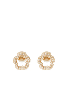 Pave Tea Rose Stud Earrings