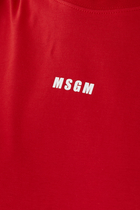 Logo-Print Cotton Maxi Slit Dress
